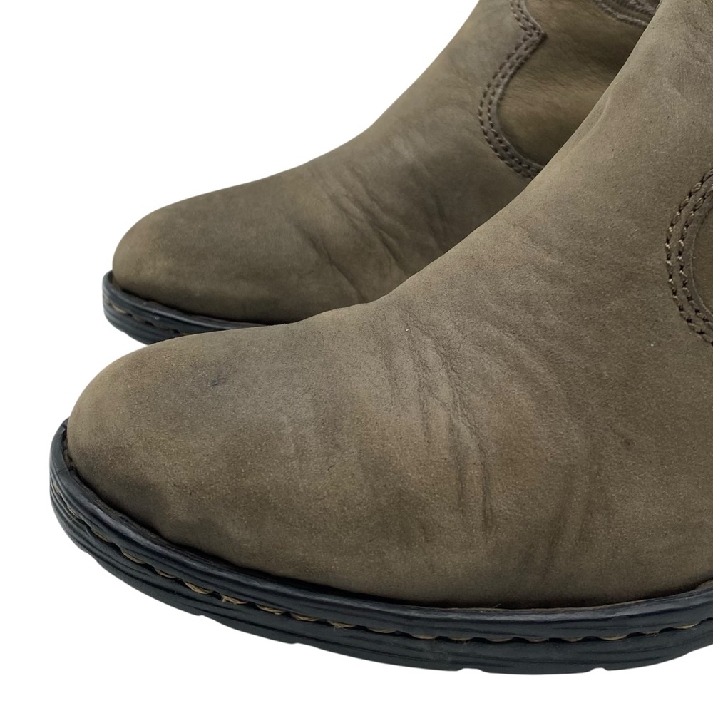Born Womens Shoes Short Leather Western Boots Sz 6.5 Green Tan Taupe Heeled Boho - Picture 3 of 13